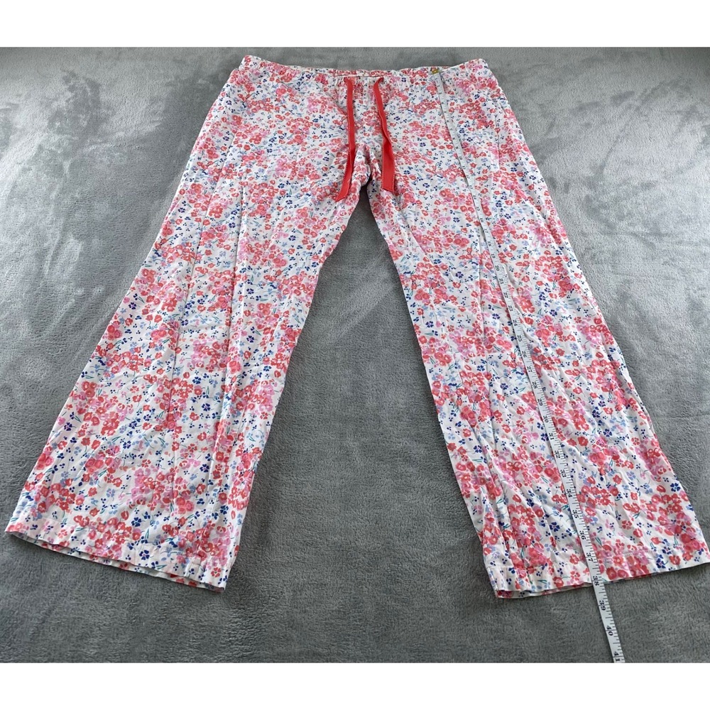 Old Navy Intimates Womens XL Floral Pajama Pants Pink Red White Wide Leg Lounge - Picture 6 of 16